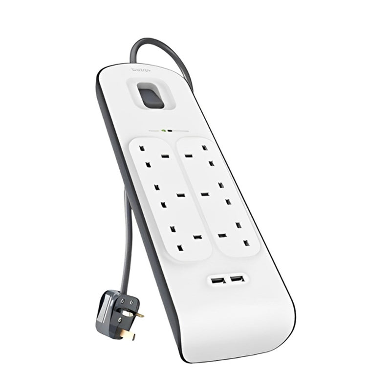 Belkin Surge Protection Strip - 2 M With 2 x 2.4A USB Charging Power Extension Belkin Surge Protection Strip - 2 M With 2 x 2.4A USB Charging Power Extension
